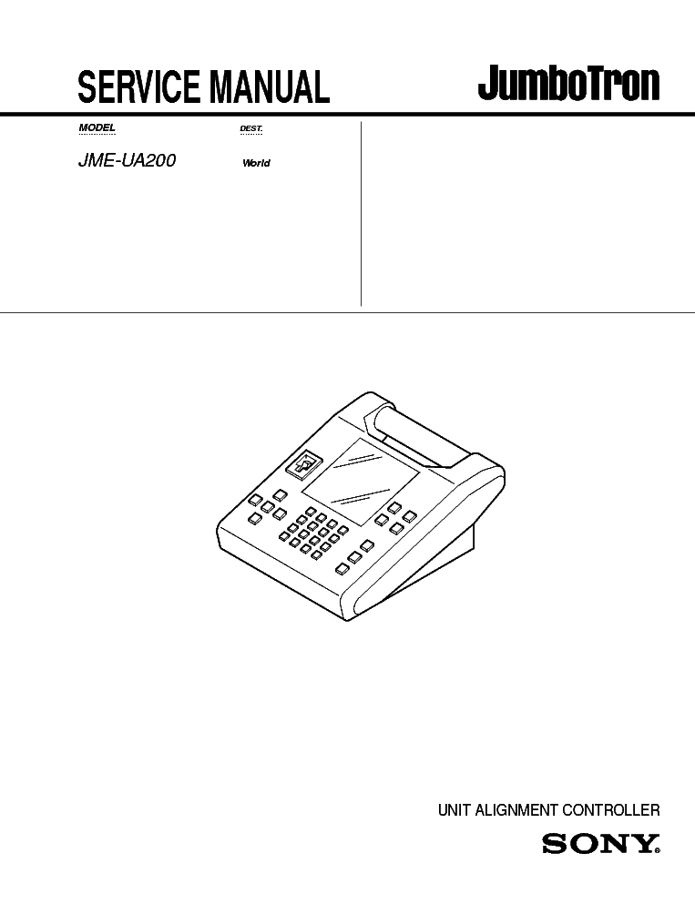 SONY JME-UA200 service manual