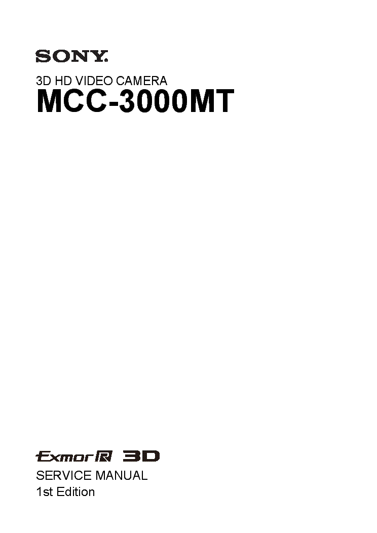 SONY MCC-3000MT 1ST-EDITION SM service manual (1st page)