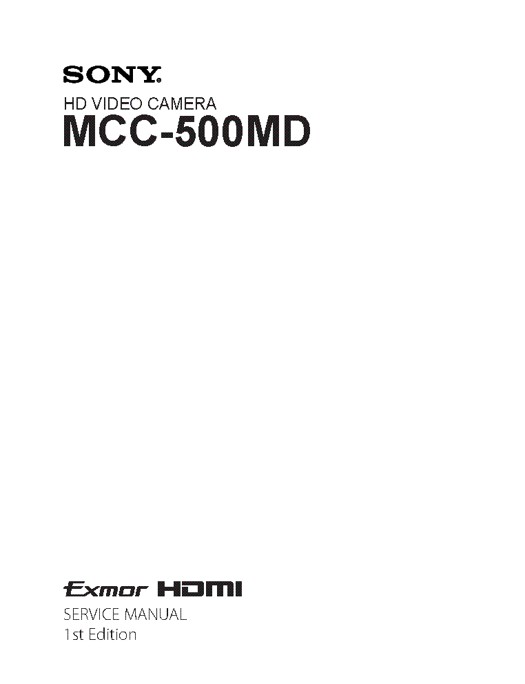 SONY MCC-500MD 1ST-EDITION SM service manual (1st page)
