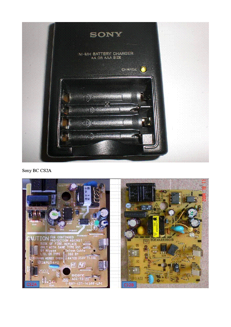 SONY BC-CS2A CHARGER M34508G4FP service manual (1st page)