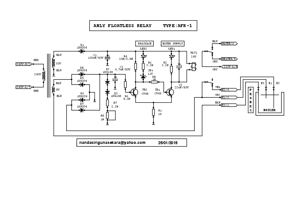 ANLY AFR1 BOILER CIRCUIT Service Manual download, schematics, eeprom
