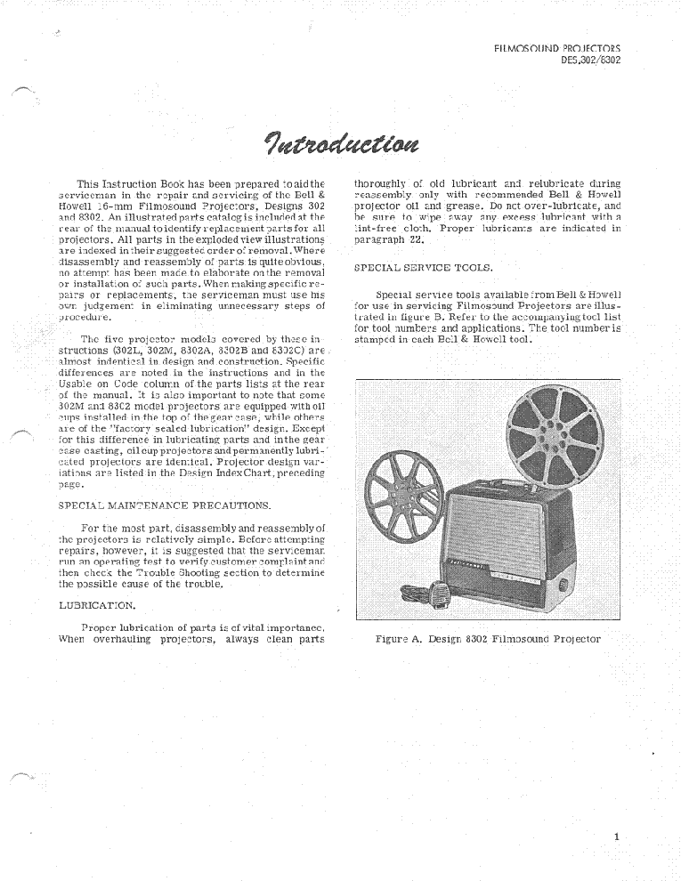 BELL HOWELL DESIGN 302 8302 service manual (2nd page)