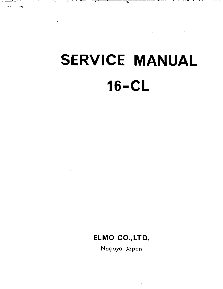 ELMO 16-CL service manual (1st page)