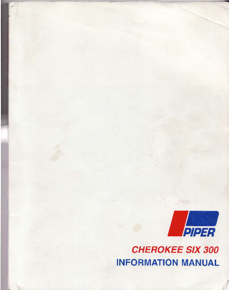 PIPER CHEROKEE-SIX300 PA32300 service manual (1st page)