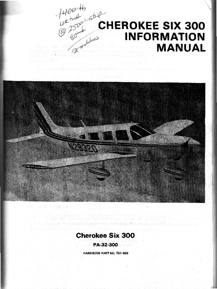 PIPER CHEROKEE-SIX300 PA32300 service manual (2nd page)