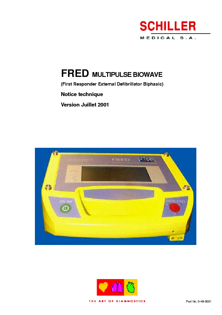 SCHILLER FRED MULTIPULSE BIOWAVE DEFIBRILLATOR service manual (1st page)