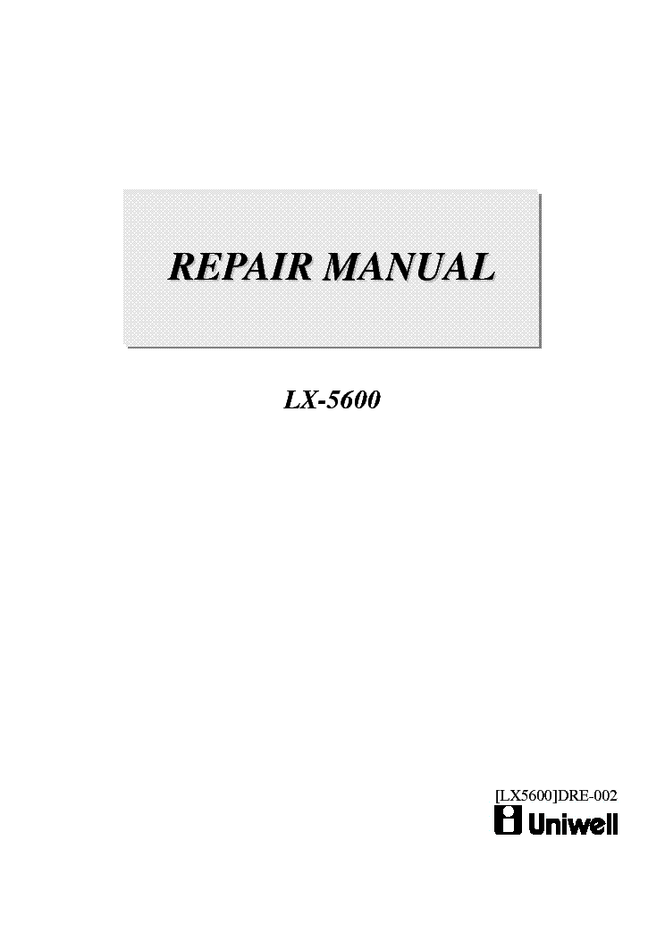 UNIWELL LX5600 CASH REGISTER service manual (1st page)