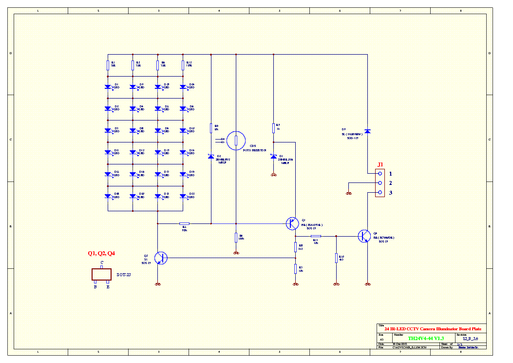 CAMERA IR-LEDPCB-TH24V4-44 SCH Service Manual Download, Schematics.