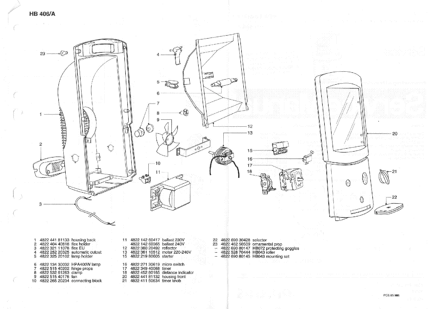 PHILIPS HB406-A SM Service Manual download, schematics, eeprom