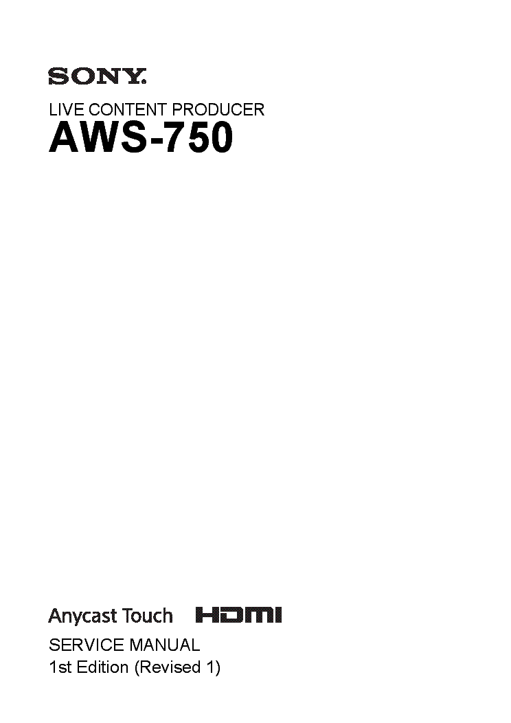 SONY AWS-750 1ST-EDITION REV1 SM service manual