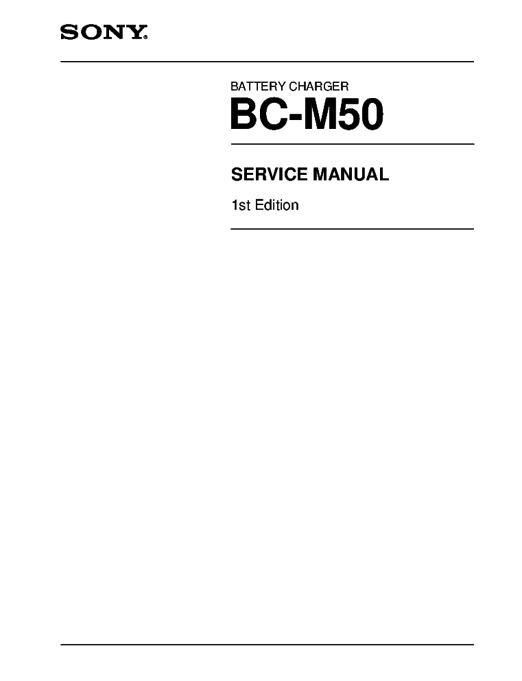 SONY BC-M50 BATTERY CHARGER SM Service Manual download, schematics ...