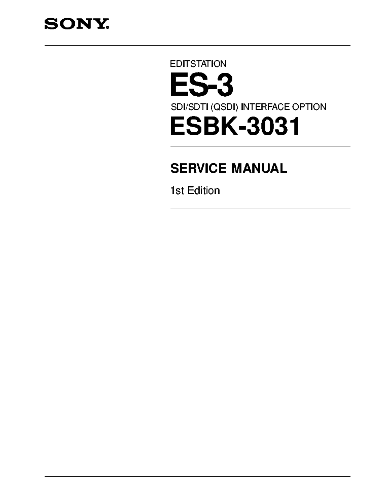 SONY ES-3 SM service manual