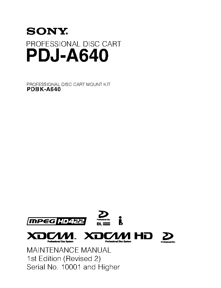 SONY PDJ-A640 1ST-EDITION REV.2 MM service manual (1st page)