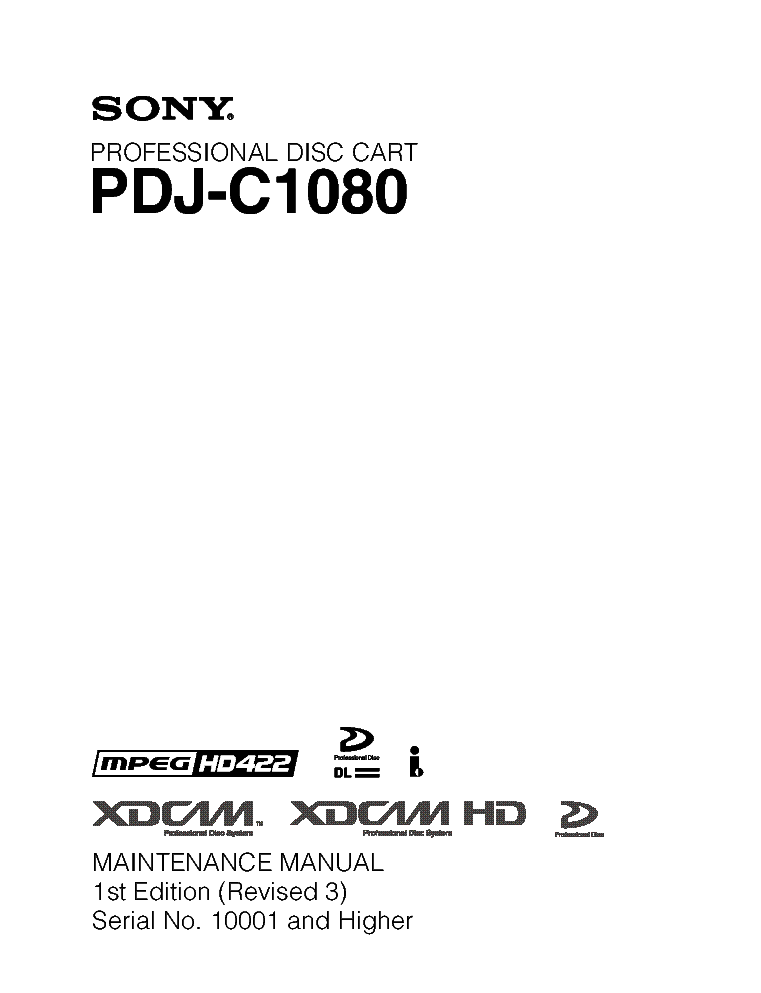 SONY PDJ-C1080 1ST-EDITION REV.3 MM service manual (1st page)