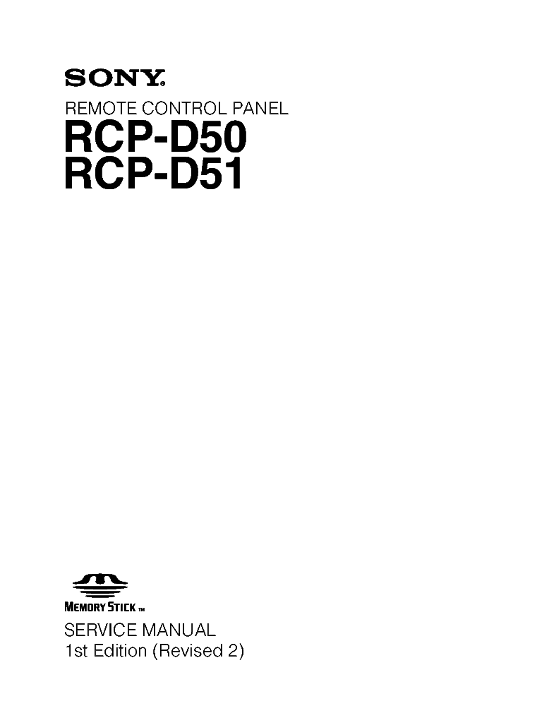 SONY RCP-D50 RCP-D51 1ST-EDITION REV.2 MM service manual
