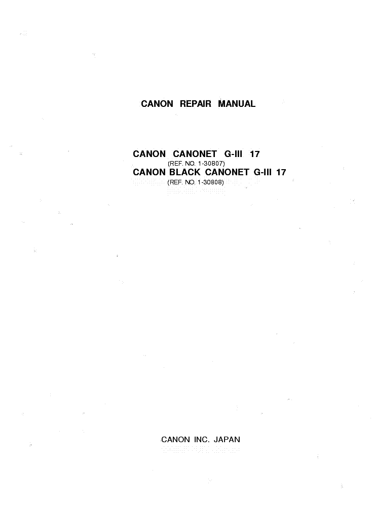 CANON CANONET G-III REPAIR MANUAL service manual