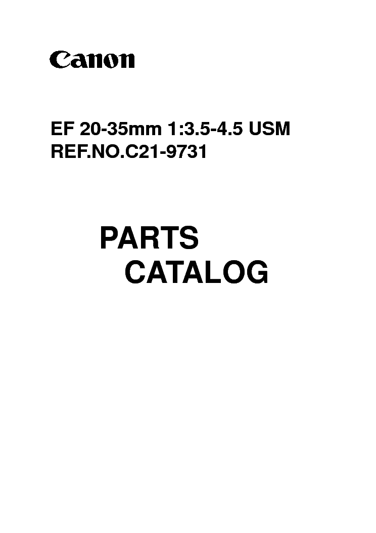 CANON EF 20-35MM F3.5-4.5 USM LENS PARTS Service Manual download