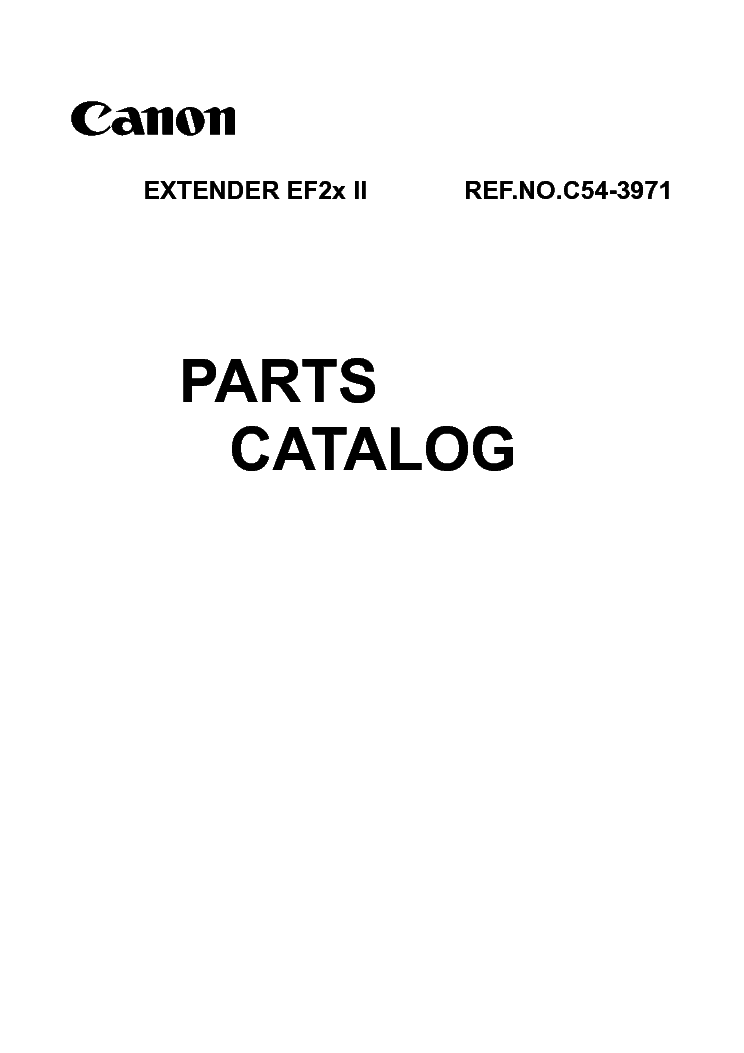 CANON EF 2X II EXTENDER PARTS service manual