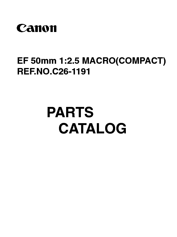 CANON EF 50MM F2.5 MACRO COMPACT PARTS Service Manual download
