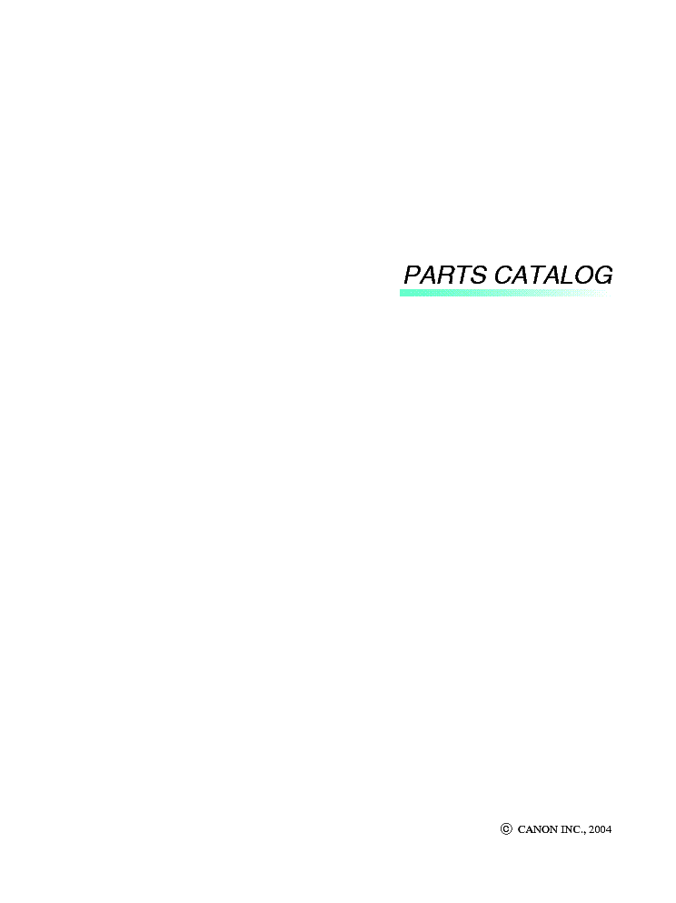 CANON POWERSHOT A400 PARTS service manual