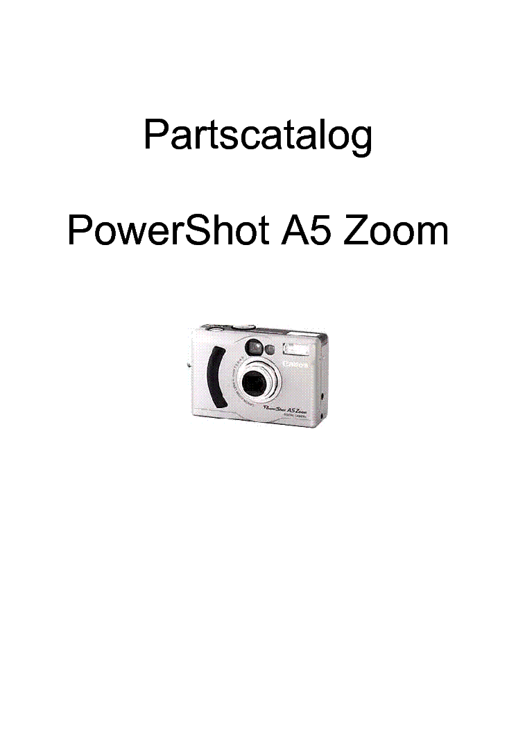 CANON POWERSHOT A5 ZOOM Service Manual download, schematics