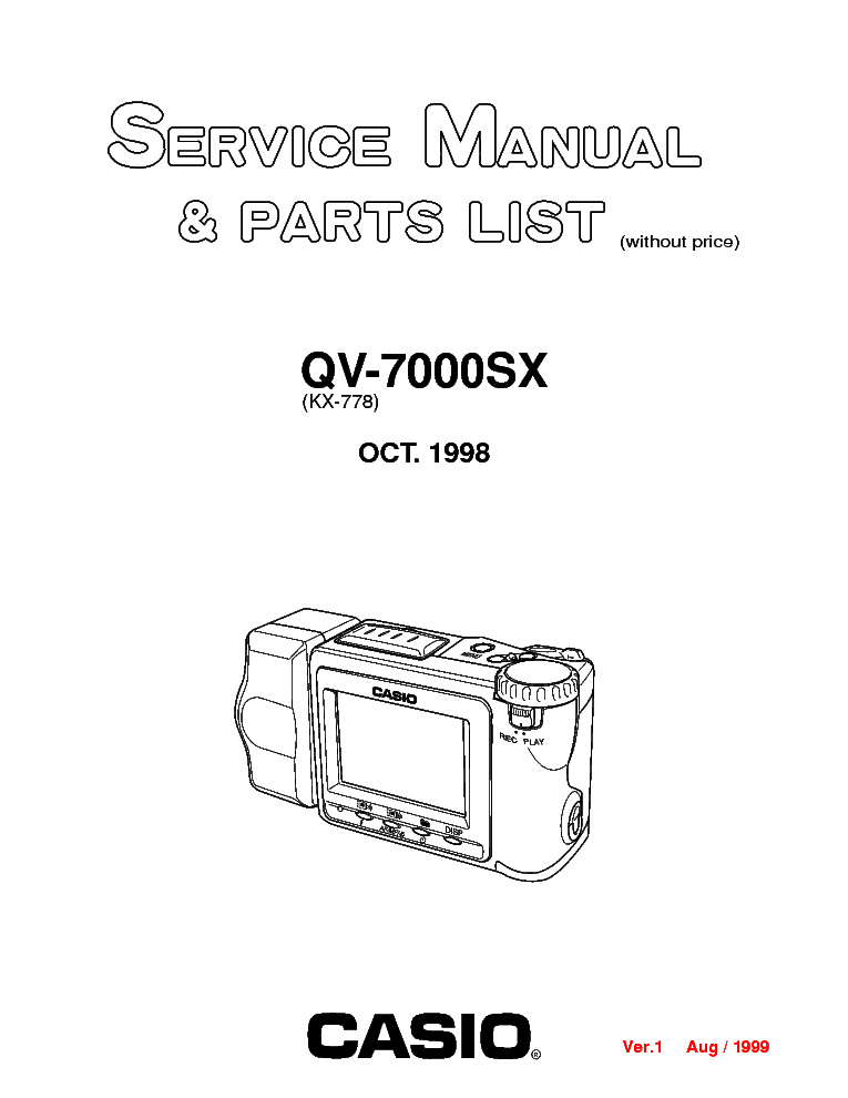 CASIO QV-7000SX SM service manual (1st page)