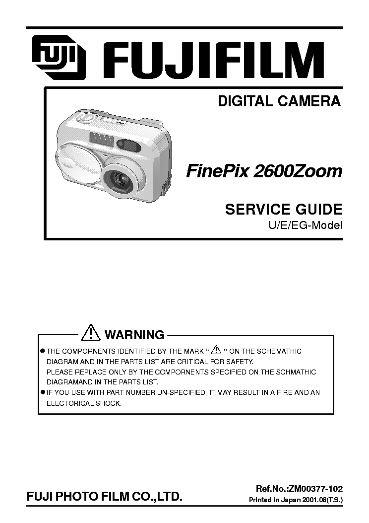 FUJI FINEPIX 2600 ZOOM Service Manual download, schematics, eeprom, repair info for experts
