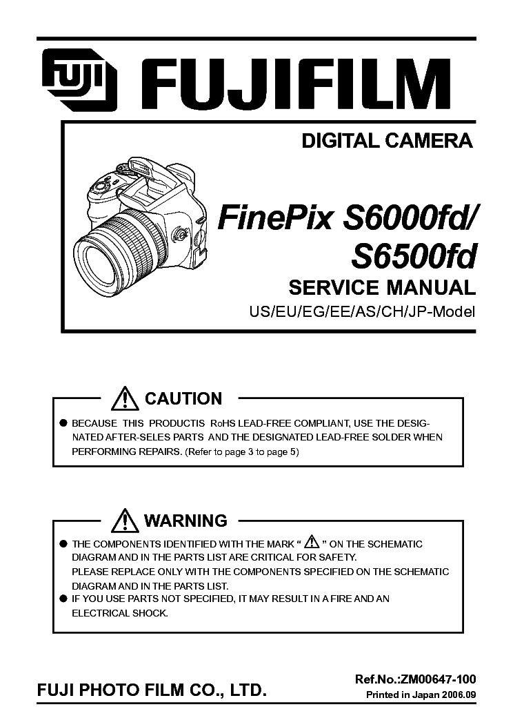 FINEPIX S6000FD S6500FD Service schematics, eeprom, repair info for electronics experts