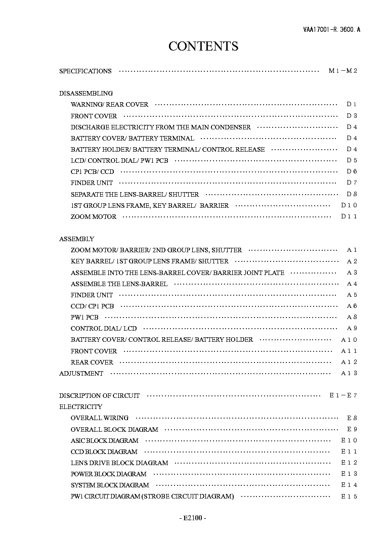 NIKON COOLPIX 2100 service manual (2nd page)