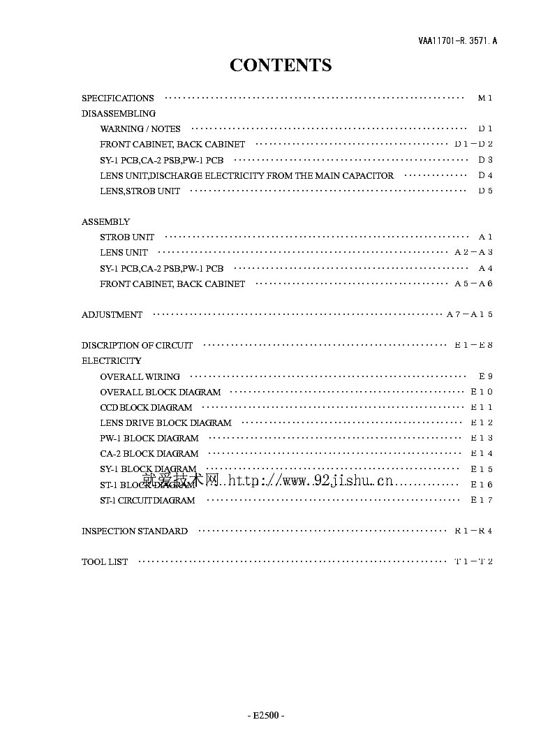 NIKON COOLPIX 2500 REPAIR service manual (2nd page)
