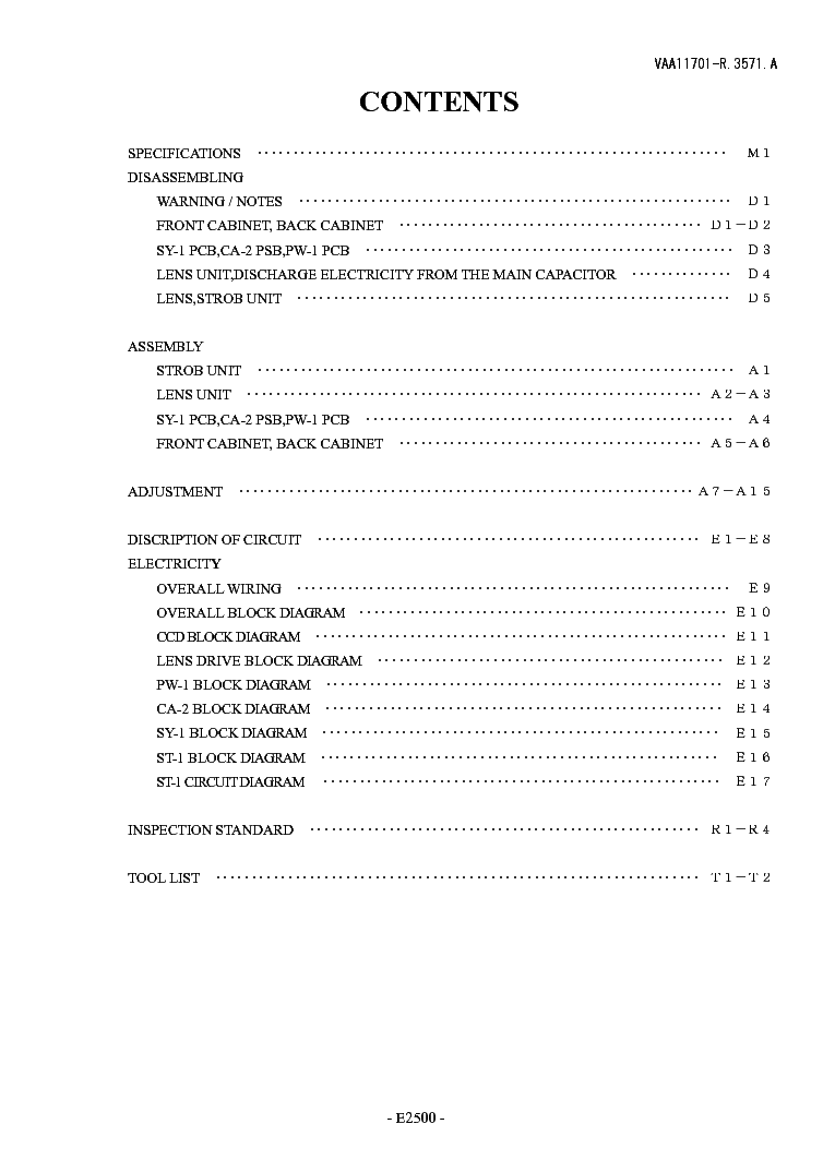 NIKON COOLPIX 2500 REPAIR MANUAL service manual (2nd page)