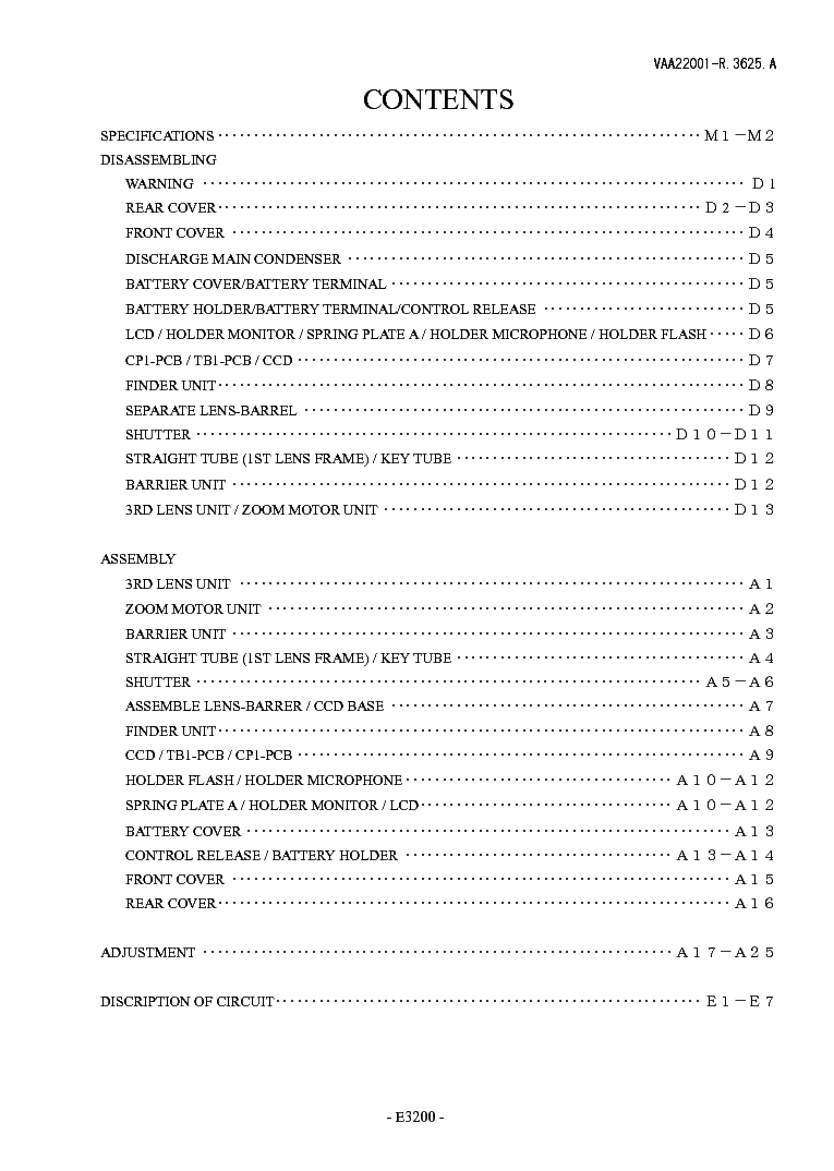 NIKON COOLPIX 3200 SM REPAIR GUIDE service manual (2nd page)