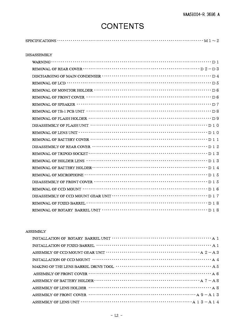 NIKON COOLPIX L2 REPAIR MANUAL service manual (2nd page)
