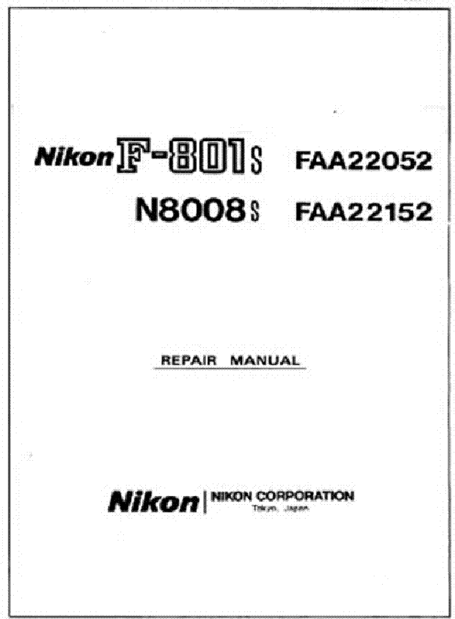 NIKON F801S N8008S SM service manual (1st page)
