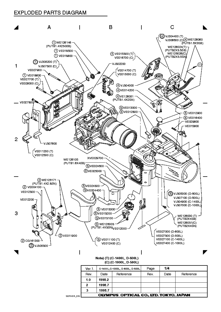 OLYMPUS C-1000L C-1400L D-600L D-500L service manual (1st page)