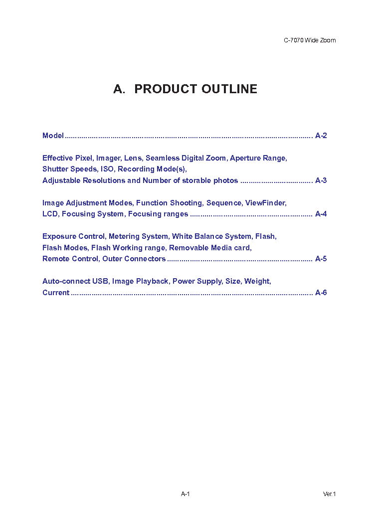 OLYMPUS C-7070WZ REPAIR MANUAL service manual (2nd page)