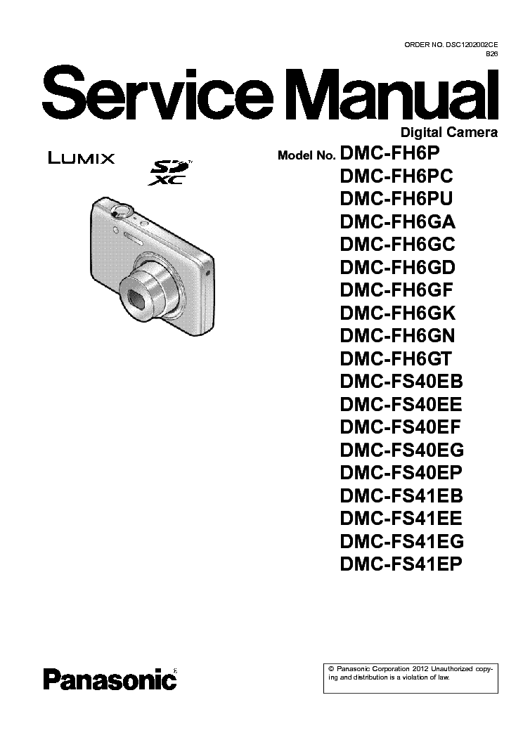 PANASONIC DMC-FH6 DMC-FS40 DMC-FS41 service manual (1st page)