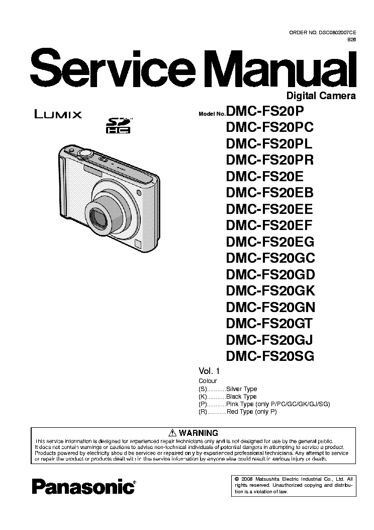 PANASONIC DMC-FS20PSERIES service manual (1st page)