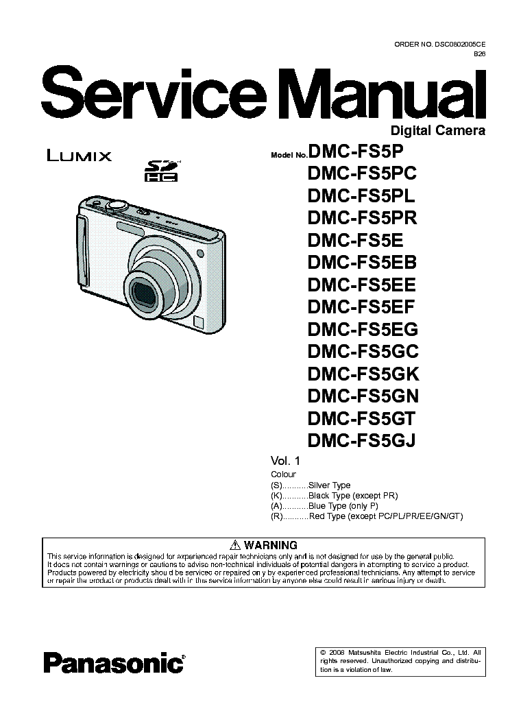 PANASONIC DMC-FS5 service manual (1st page)