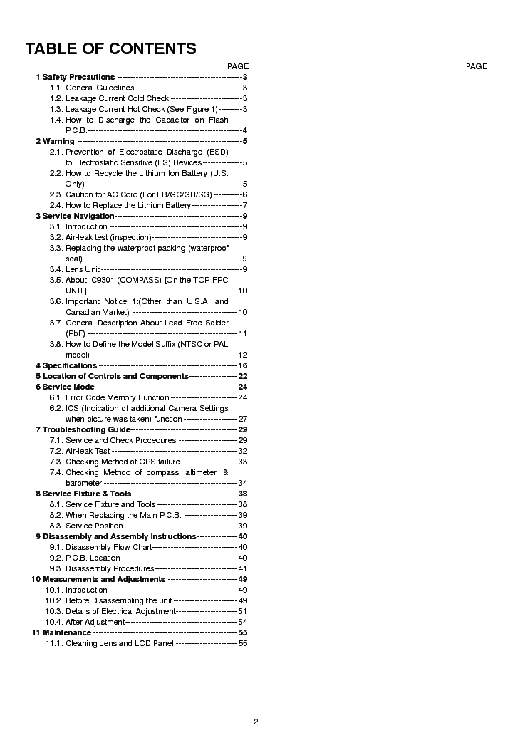 PANASONIC DMC-FT3 DMC-TS3 service manual (2nd page)