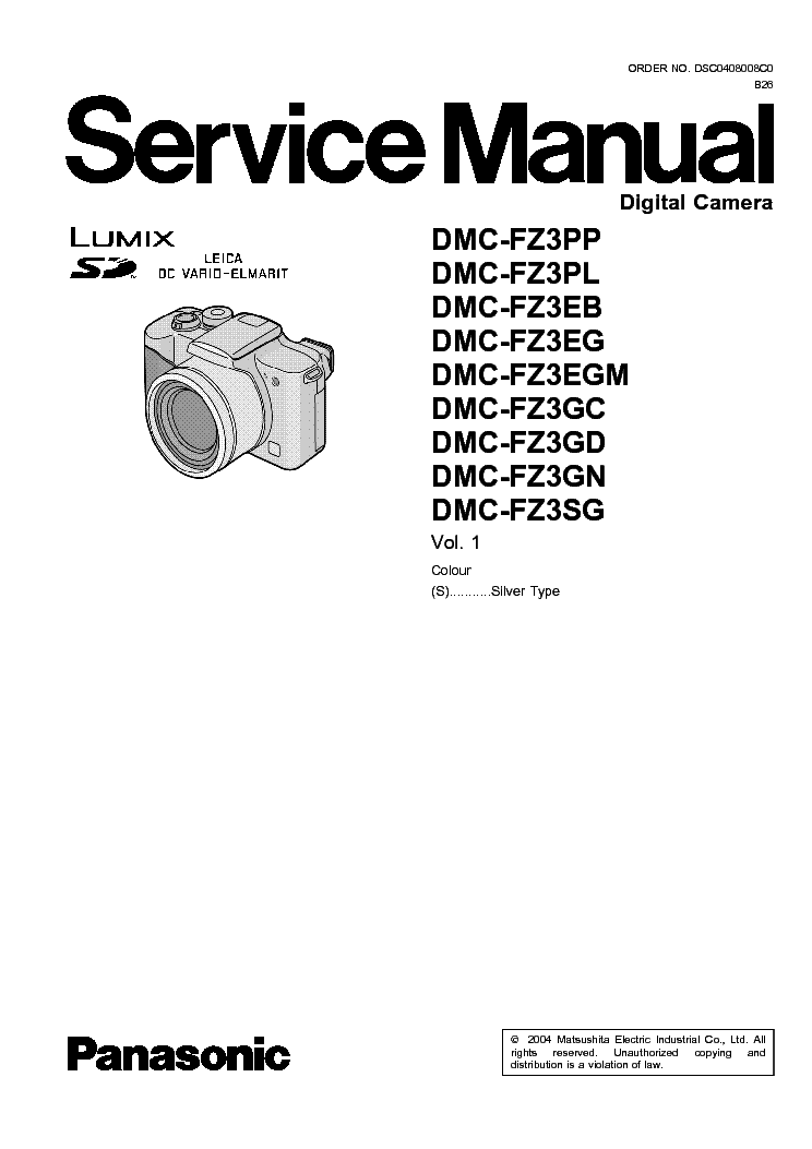 PANASONIC DMC-FZ3 service manual