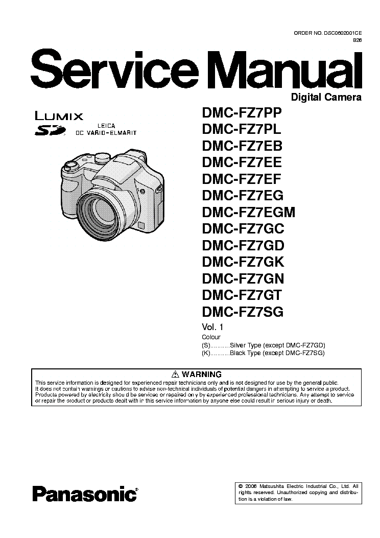 Инструкция в pdf для panasonic dmc fs15