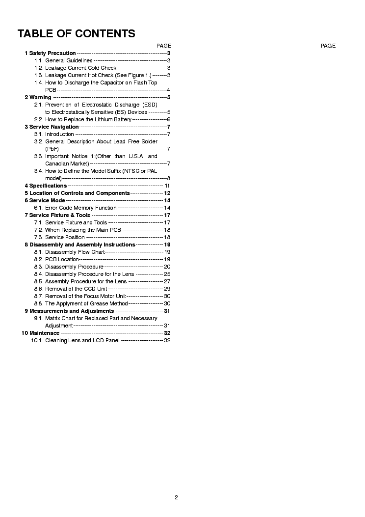 PANASONIC DMC-LZ8P SM service manual (2nd page)
