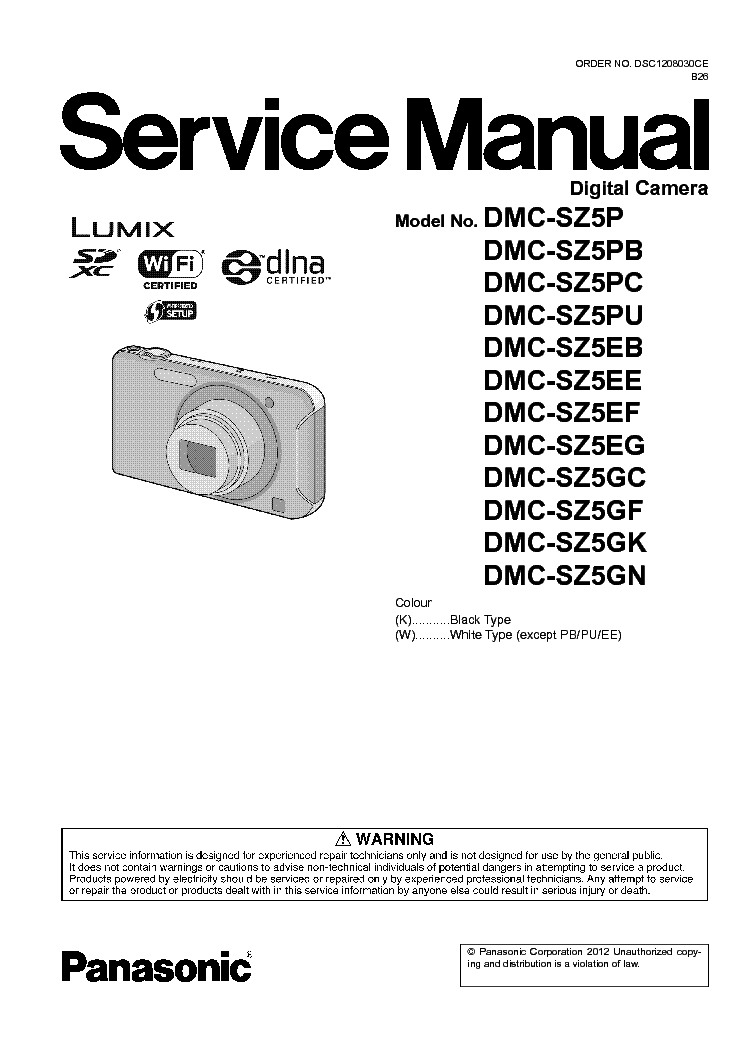 PANASONIC DMC-SZ5 SM service manual (1st page)