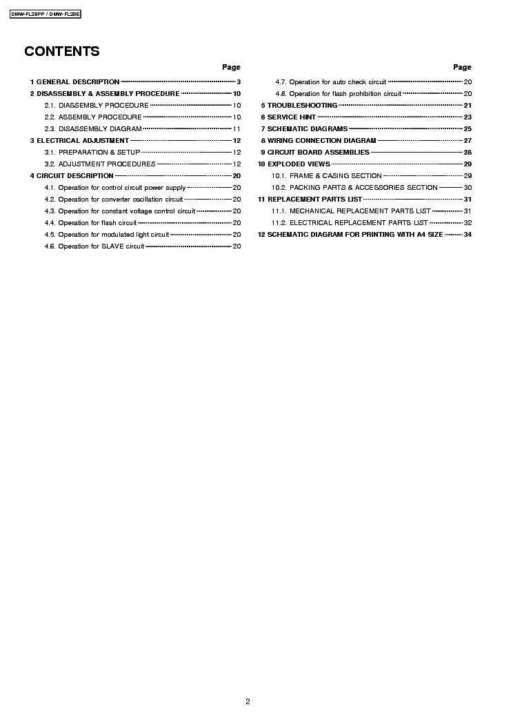 PANASONIC DMW-FL28PP service manual (2nd page)