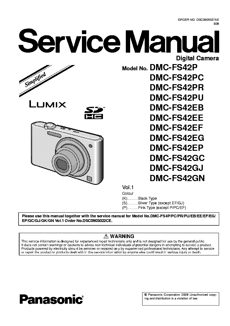 PANASONIC LUMIX DMC-FS42-XX SM service manual (1st page)
