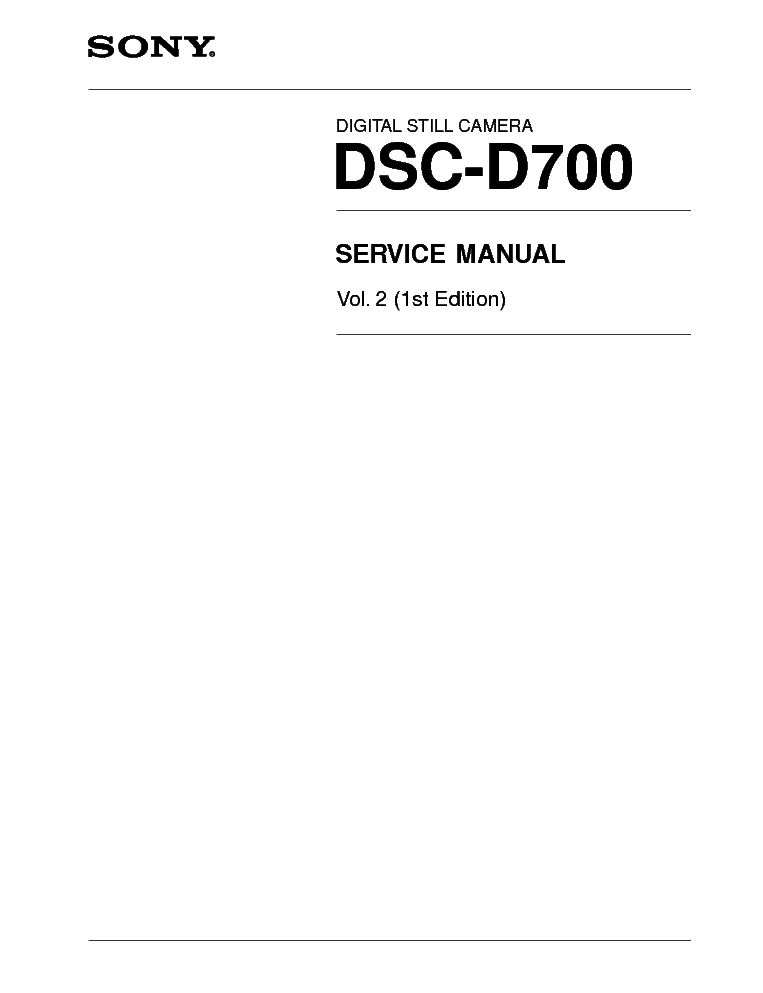 SONY DSC-D700-VOL.2 service manual
