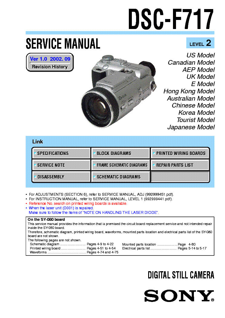 Sony Dslr A200 Level2 Ver1 1 Sm Service Manual Download Schematics Eeprom Repair Info For Electronics Experts