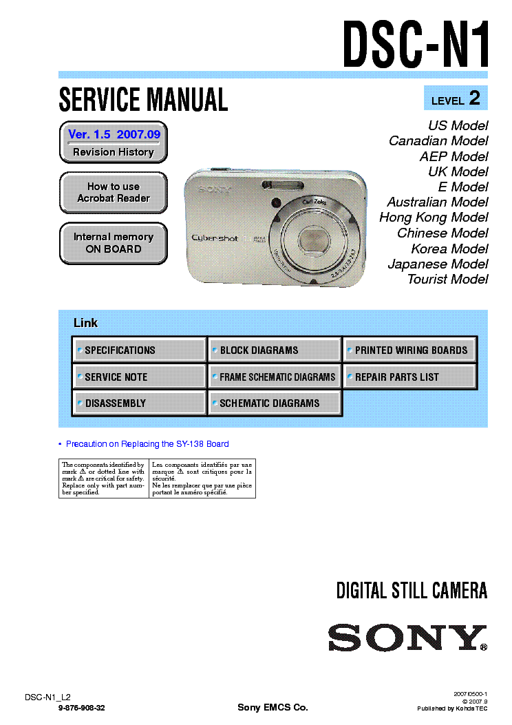 SONY DSC-N1 LEVEL2 VER1.5 service manual