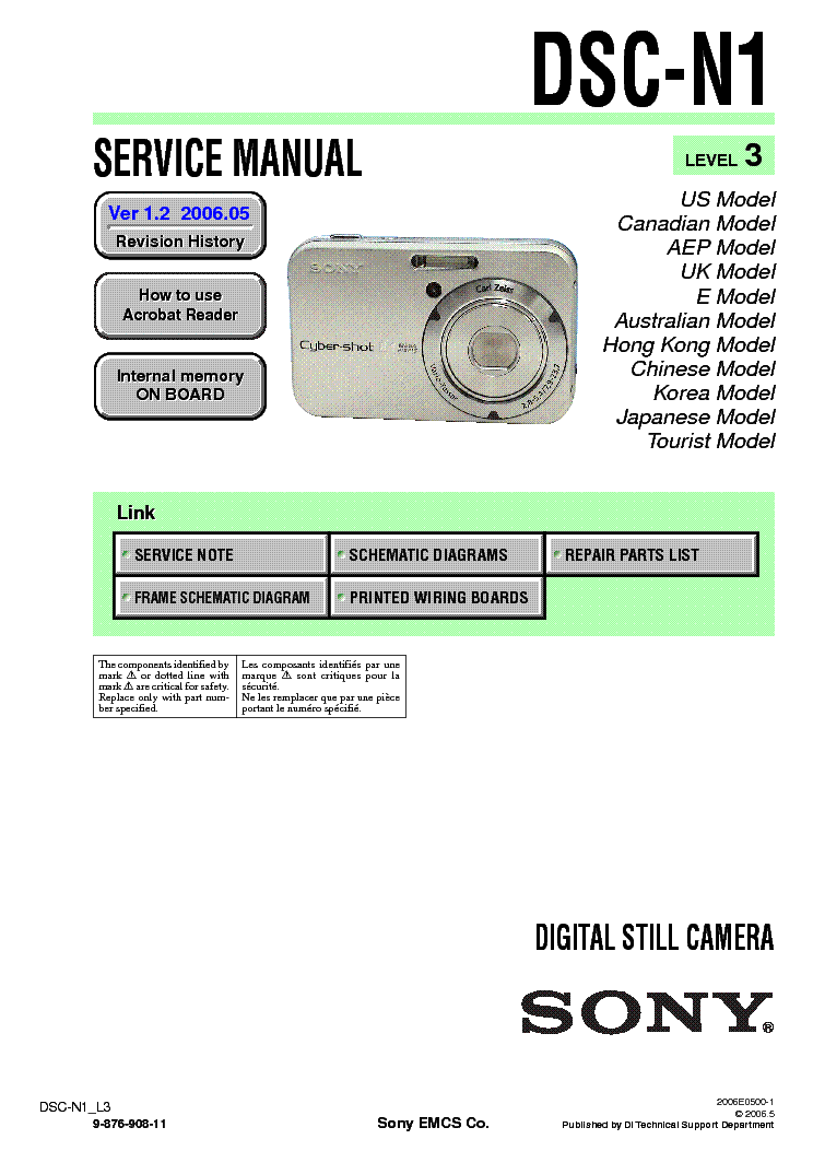SONY DSC-N1 LEVEL3 VER1.2 service manual